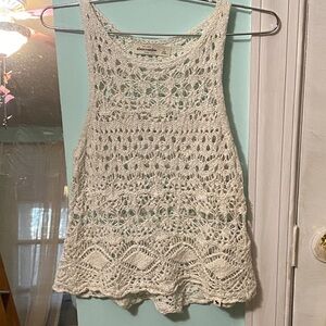 Abercrombie & Fitch Cream Crochet Tank Top